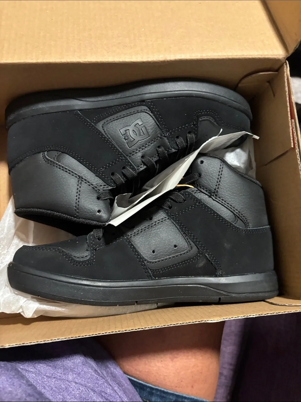 DC Kids Black Mid-Top Skate Sneakers